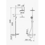 Bruma Lusitano Zestaw prysznicowy z deszczownicą Ø23 cm i słuchawką prysznicową chrom 1072811CR