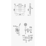 Bruma Lusitano Zestaw prysznicowy podtynkowy z deszczownicą 500x500 mm i słuchawka prysznicowa Satinox 1074261ST