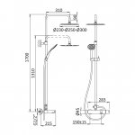 Bruma Lusitano Zestaw wannowo-natryskowy Naścienny Ø 250 mm Satinox 1072607ST