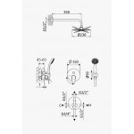 Bruma Mustang Bateria natryskowa podtynkowa z deszczownicą Ø 230 mm ścienną i słuchawką Chrom 1167702CR