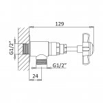 Bruma Przyłącze kątowe węża z zaworem 1/2" Chrom 1172000CR