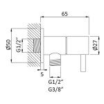 Bruma Przyłącze kątowe węża z zaworem 1/2" Sunrise 1252001SR