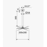 Bruma Quadra Deszczownica 200x200 mm z ramieniem sufitowym Chrom 1455334CR