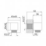 Bruma Quadra Przyłącze kątowe Chrom 1455904CR