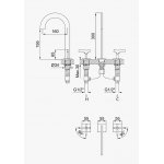 Bruma Royale Bateria umywalkowa 3-otworowa z korkiem Click-Clack Chrom 1922541CR