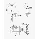 Bruma Slim Eletronico Bateria umywalkowa jednootworowa elektroniczna 6 V z czujnikiem Chrom 1300160CR