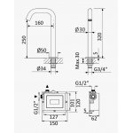 Bruma Slim Eletronico Bateria umywalkowa jednootworowa wysoka elektroniczna 230 V z czujnikiem Chrom 1301162CR