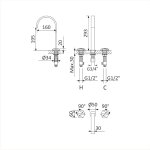 Bruma Utopia Bateria umywalkowa 3-otworowa bez korka Morning Mist 1832501MM