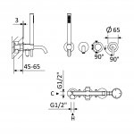   Bruma X-Alpha Bateria wannowo-natryskowa podtynkowa z wylewką Satin stainless steel 1864802IS W MAGAZYNIE!!