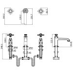 Burlington Guild Bateria umywalkowa chrom GU135DNC