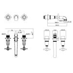 Burlington Guild Bateria umywalkowa/wannowa podtynkowa chrom GU330TRIMC+UK-130ROUGH