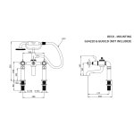 Burlington Guild Bateria wannowa ze słuchawką, wężem i przełącznikiem chrom GU422DC+GU001DC