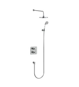 Burlington Guild Zestaw prysznicowy termostatyczny chrom GUSHOWERPACKSQ3C