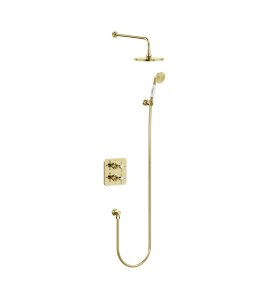 Burlington Guild Zestaw prysznicowy termostatyczny gold GUSHOWERPACKSQ3G