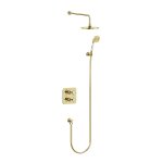 Burlington Guild Zestaw prysznicowy termostatyczny gold GUSHOWERPACKSQ3G