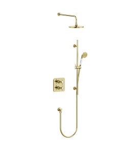 Burlington Guild Zestaw prysznicowy termostatyczny gold GUSHOWERPACKSQ4G