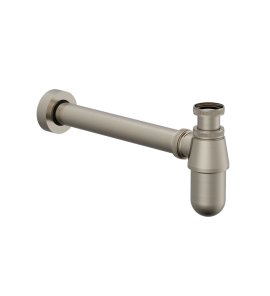 Burlington Syfon umywalkowy z okrągłym spodem brushed nickel W14BNKL