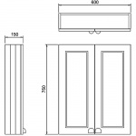  Burlington Szafka łazienkowa 60x15 cm wisząca Blue F6WB