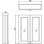 Burlington Szafka łazienkowa z lustrem 600 mm wisząca Biała F6MW