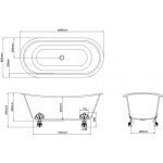 Burlington Wanna wolnostojąca 1690x800 mm Biały Medici N10CSM