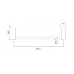 Carlo Frattini Spillo Tech Wieszak na ręcznik 60 cm Chrom F6000/60GCR