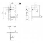 CEA BAR Bateria umywalkowa ścienna element zewnętrzny Satin Stainless Steel BAR13S