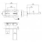 CEA BAR Bateria umywalkowa ścienna element zewnętrzny Satin Stainless Steel BAR16S