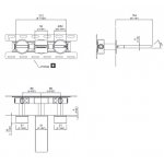 CEA BAR Bateria umywalkowa ścienna element zewnętrzny Satin Stainless Steel BAR26S