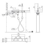 CEA BAR Bateria wannowa 3-otworowa na brzeg wanny ze słuchawką prysznicową element zewnętrzny Satin Stainless Steel BAR36S