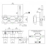 CEA BAR Bateria wannowa/prysznicowa ścienna termostatyczna z przełącznikiem 2/3-drożnym, słuchawką i wężem element zewnętrzny Satin Stainless Steel BAR69IS