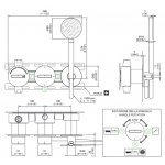 CEA BAR Bateria wannowa/prysznicowa ścienna termostatyczna z przełącznikiem 2/3-drożnym, słuchawką i wężem element zewnętrzny Satin Stainless Steel BAR69HIS