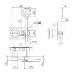 CEA BAR Bateria wannowa/prysznicowa ścienna z słuchawką i wężem element zewnętrzny Satin Stainless Steel BAR38HWS