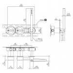 CEA BAR Bateria wannowa/prysznicowa ścienna z słuchawką i wężem element zewnętrzny Satin Stainless Steel BAR39WS