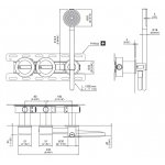 CEA BAR Bateria wannowa/prysznicowa ścienna z słuchawką i wężem element zewnętrzny Satin Stainless Steel BAR39YWS