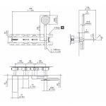 CEA BAR Bateria wannowa ścienna z wylewką, słuchawką i wężem element zewnętrzny Satin Stainless Steel BAR34HIS