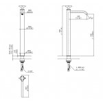 CEA Cross Bateria umywalkowa jednootworowa do umywalki nablatowej Satin Stainless Steel CRX46S