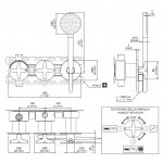 CEA Cross Bateria wannowa/prysznicowa ścienna termostatyczna z przełącznikiem 2/3-drożnym, słuchawką i wężem element zewnętrzny Satin Stainless Steel CRX20HWS