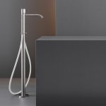 CEA Duet Bateria wannowa wolnostojąca ze słuchawką i wężem element zewnętrzny Satin Stainless Steel DET36WS