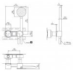 CEA Duet Bateria wannowa/prysznicowa ścienna ze słuchawką i wężem element zewnętrzny Satin Stainless Steel DET71HWS