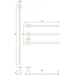 CEA Equilibrio Grzejnik elektryczny do ręczników 58 i 106 cm 4 element ścienny element zewnętrzny Black Diamond Satin EQB44KDS