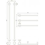 CEA Equilibrio Grzejnik elektryczny do ręczników 58 i 106 cm 5 element ścienny element zewnętrzny Black Diamond Satin EQB65KDS