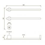 CEA Equilibrio Grzejnik elektryczny do ręczników 58 cm 2 element ścienny z przyciskiem zasilania element zewnętrzny Satin Stainless Steel EQB12S