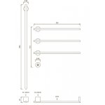 CEA Equilibrio Grzejnik elektryczny do ręczników 58 i 106 cm 4 element ścienny z przyciskiem zasilania element zewnętrzny Black Diamond Satin EQB54KDS