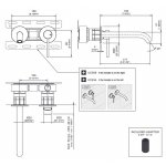 CEA Gastone Bateria umywalkowa ścienna z wylewką 18,5 cm element zewnętrzny Satin Stainless Steel GAS05WS