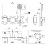 CEA Giotto Bateria wannowa/prysznicowa ścienna termostatyczna z przełącznikiem 2/3-drożnym, słuchawką i wężem element zewnętrzny Satin Stainless Steel GIO54YWS