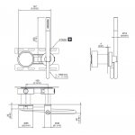 CEA Giotto Bateria wannowa/prysznicowa ścienna z słuchawką i wężem element zewnętrzny Satin Stainless Steel GIO24WS