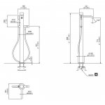 CEA Giotto Plus Bateria wannowa wolnostojąca ze słuchawką i wężem element zewnętrzny Satin Stainless Steel GIO98BKS