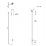 CEA Gradi Bateria umywalkowa sufitowa H165 cm element zewnętrzny Satin Stainless Steel GRA19S