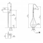 CEA Gradi Bateria wannowa wolnostojąca ze słuchawką i wężem element zewnętrzny Satin Stainless Steel GRA14BKS