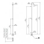 CEA Gradi Zestaw prysznicowy wolnostojący z deszczownicą i uchwytem ściennym element zewnętrzny Satin Stainless Steel GRA25S